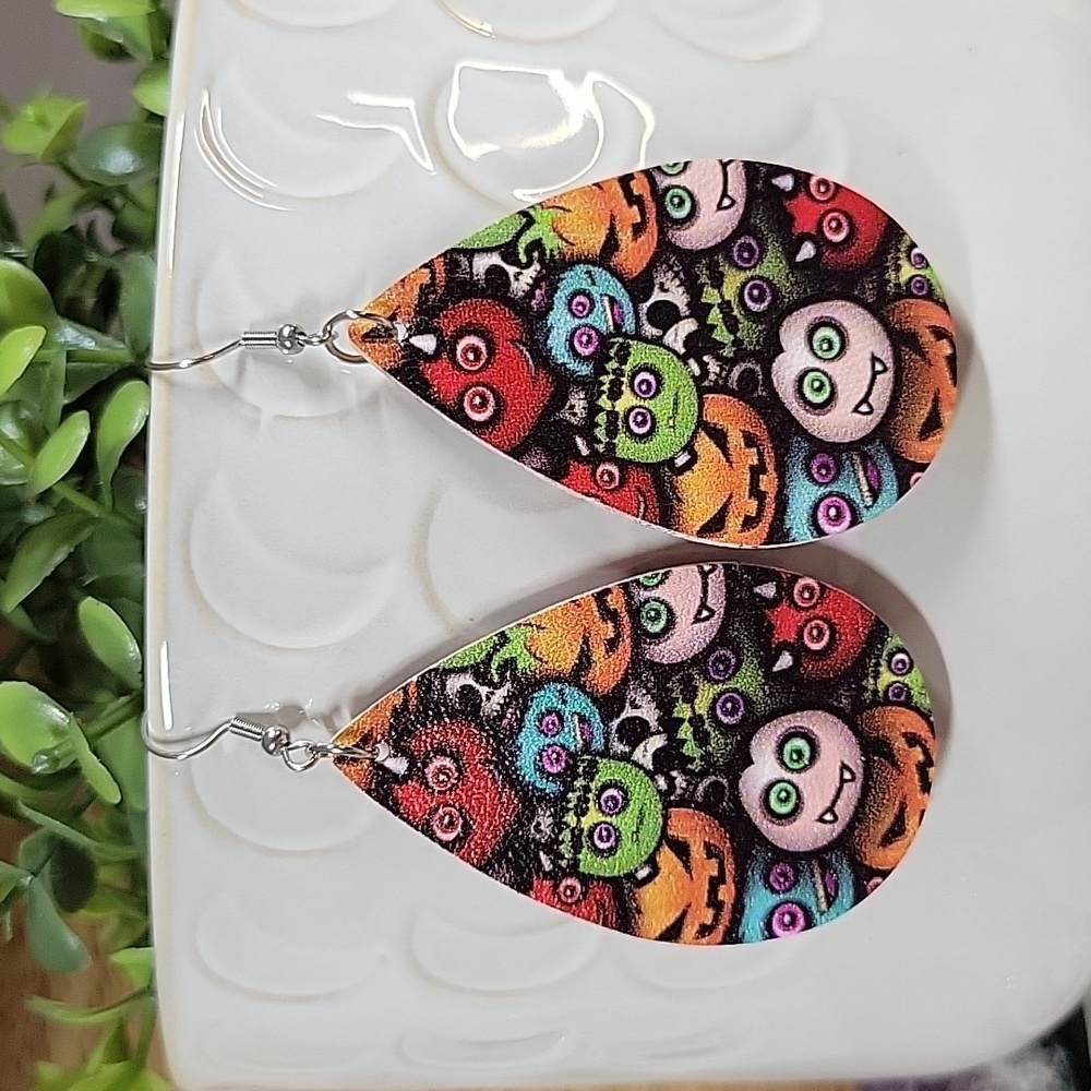 Baby Monsters Leather Drop Earrings